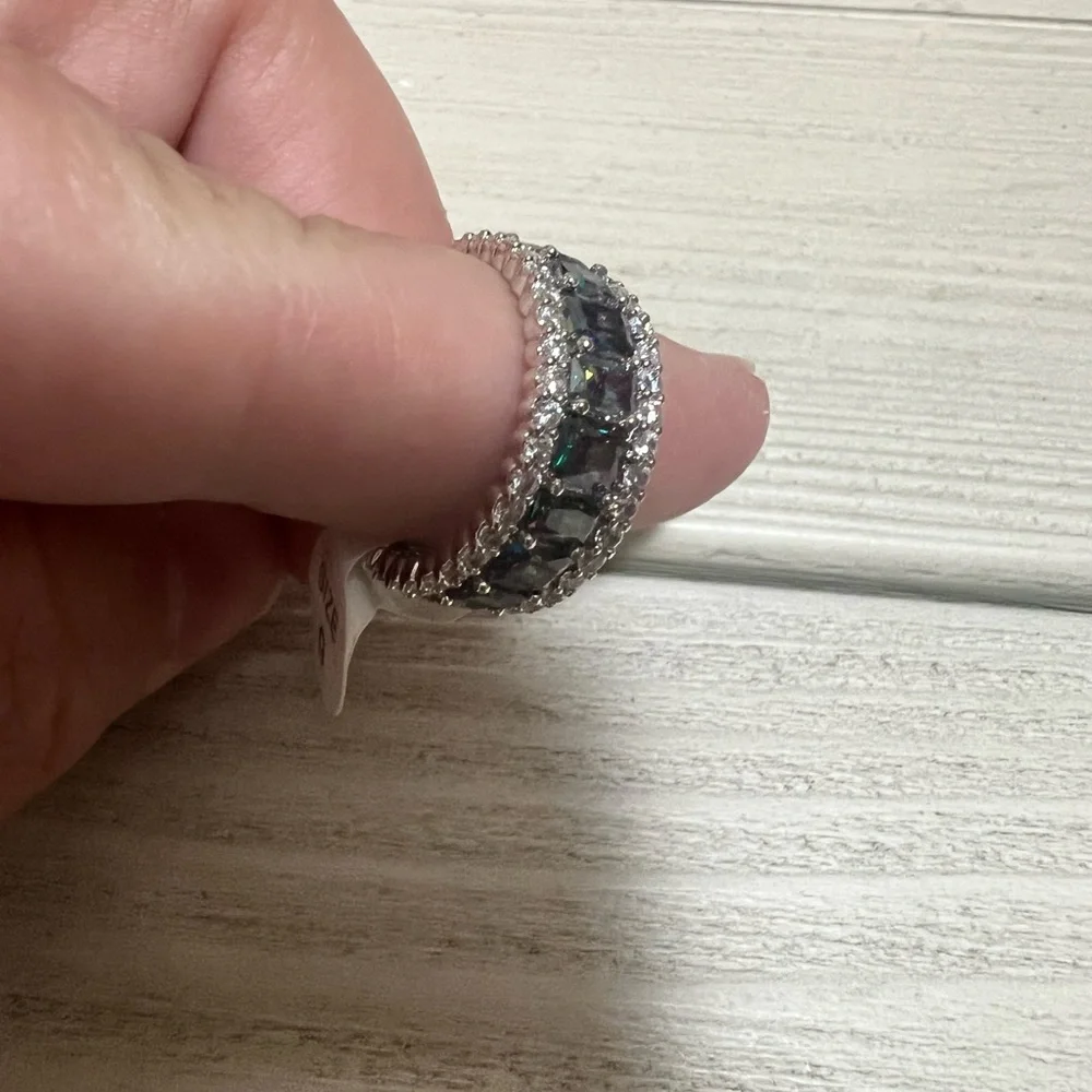 lab created rainbow topaz ring - Picture 5 of 5